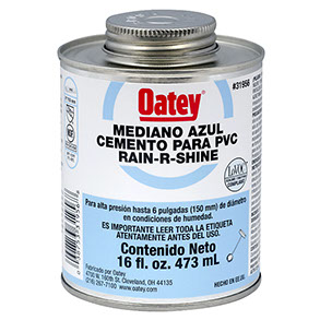Cemento OATEY azul para tuberia PVC